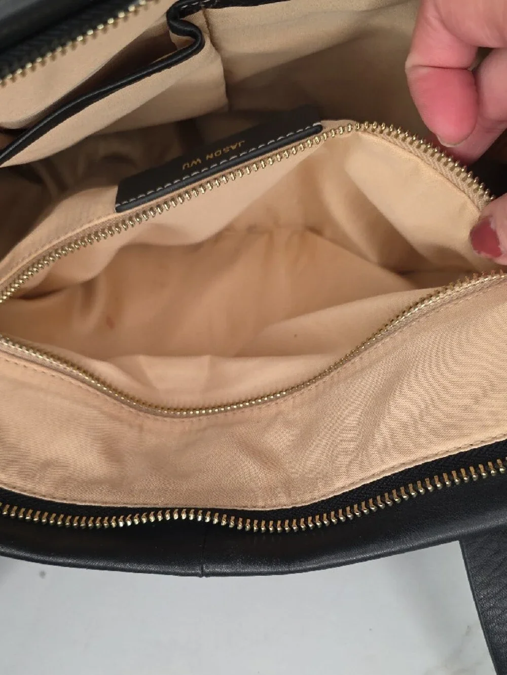 Jason Wu Lyla Ruched Black Leather Tote
